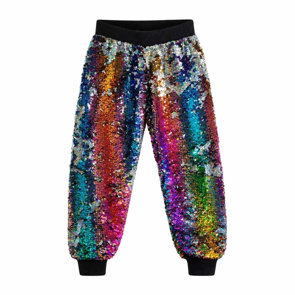 JoJo Siwa JoJo's Closet Girls Rainbow Sequin Flip Jog Pant Size 7/8 Multi-Color